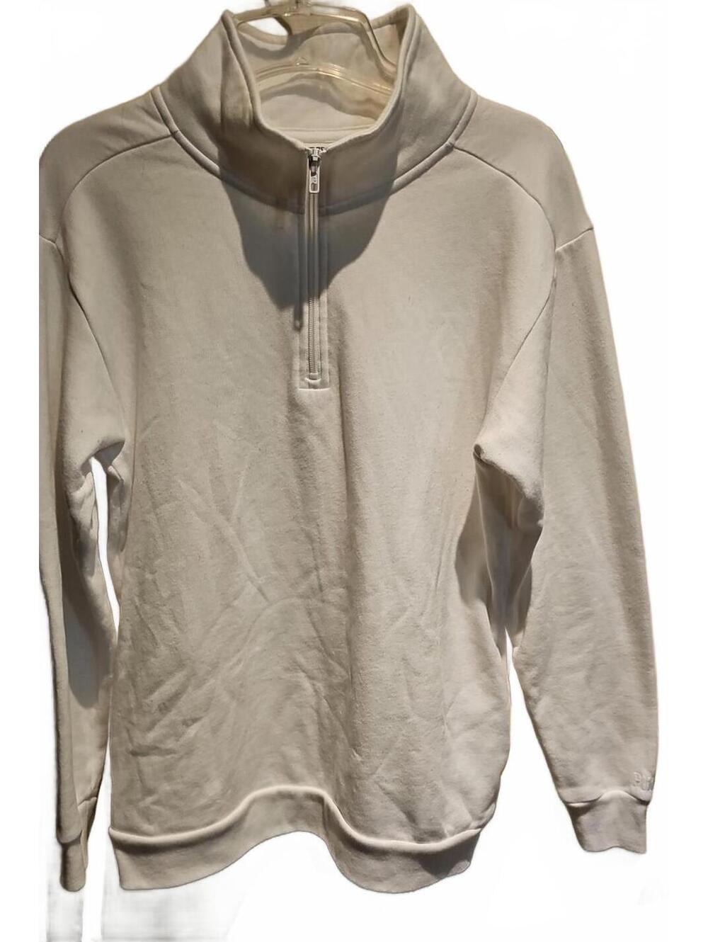 Victoria's Secret Pink White Sweatshirt Quarter Zip Top Small With Pockets
